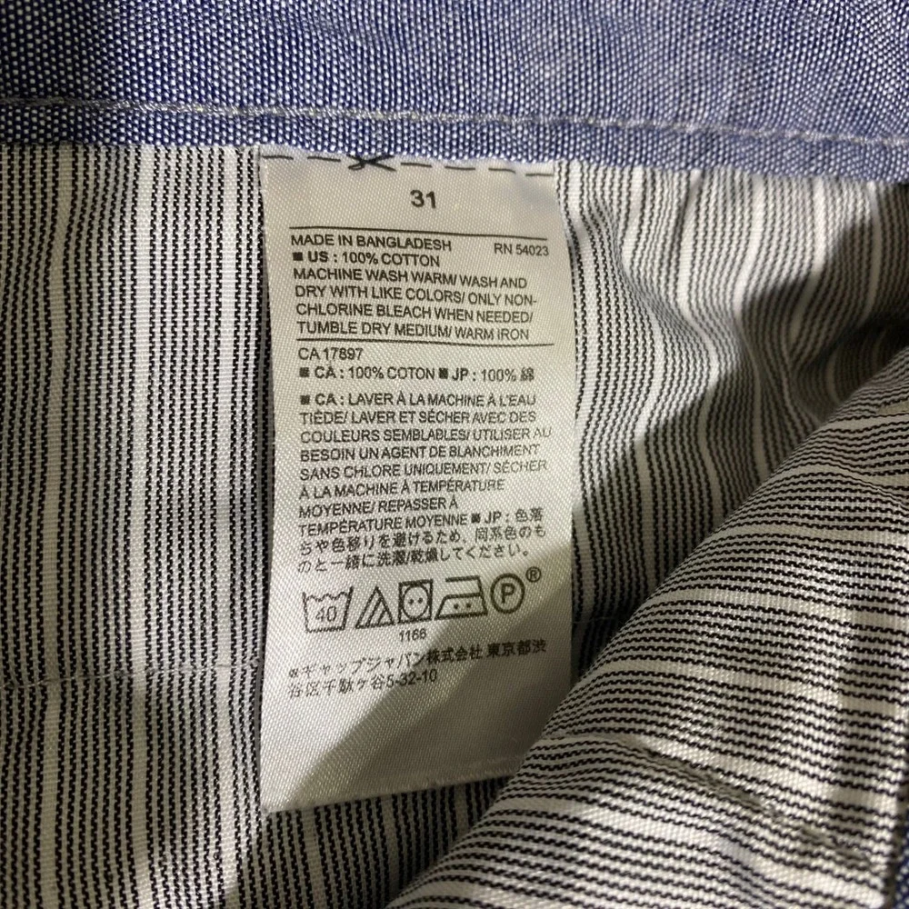 Banana Republic Aiden Short 31 Feather Grey Cotton Chino Shorts Casual 543834-02